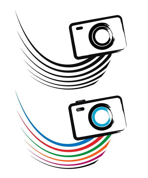 Photo camera - Vector icon isolated — Stock Vector
