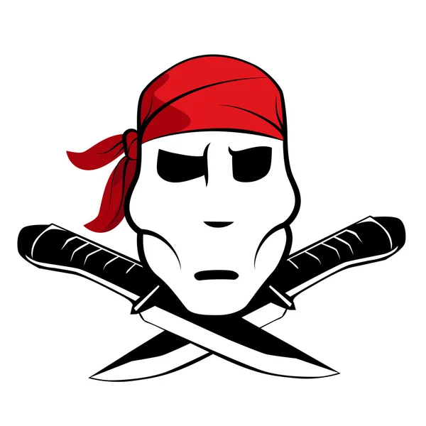 Simbolo astratto del pirata con bandana — Vettoriale Stock