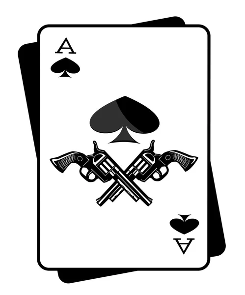 The gun and the ace of spades Royalty Free Stock Illustrations