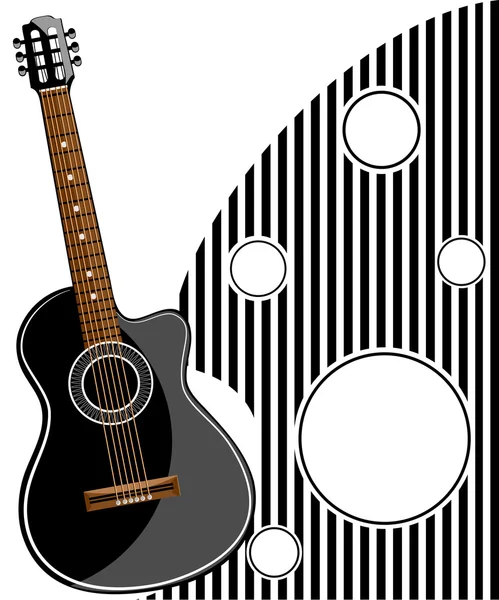 Ilustrasi Gitar Vektor Klasik, EPS 10 . - Stok Vektor