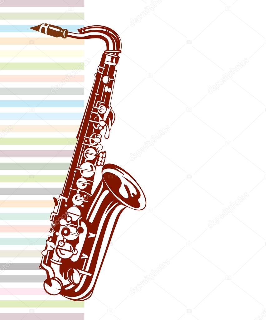 Saxophone design. Musical background Stock Vector by ©MVmaster 64225431