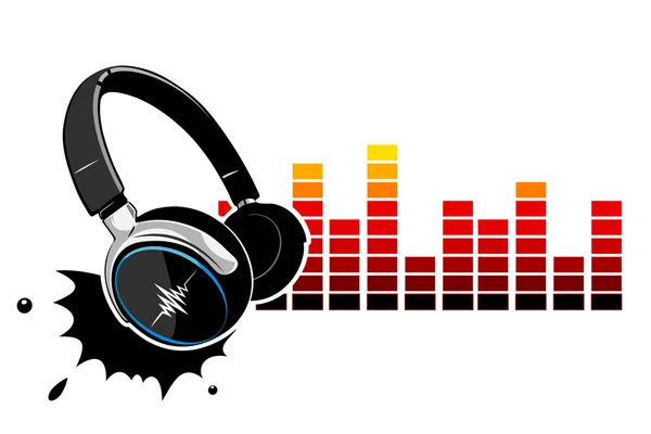 Headphones and equalizer — Stock Vector