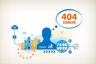 404 hata ve kabarcıklar diyalog için olan kişi.