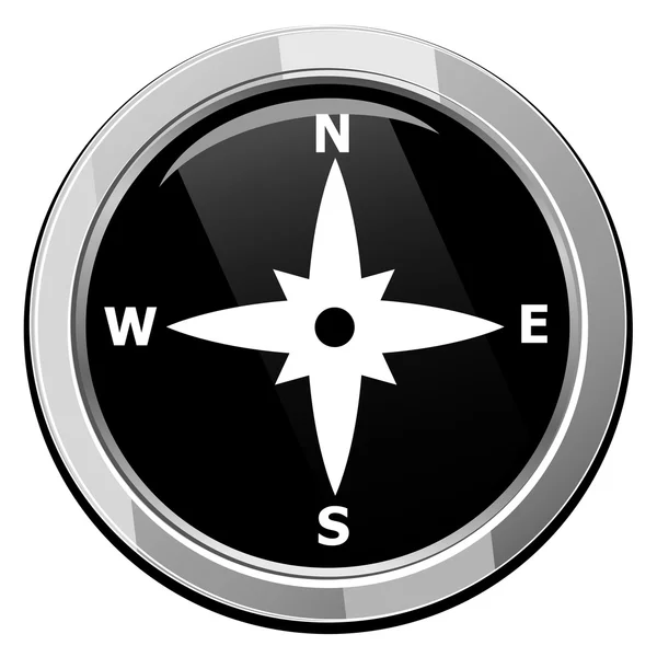 Compass directions black icon — Stock Vector