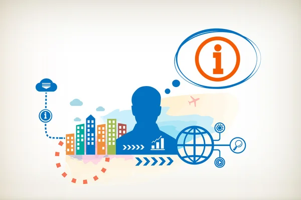 Diyalog için kabarcıkları ile kişi başı bilgi simgesi.