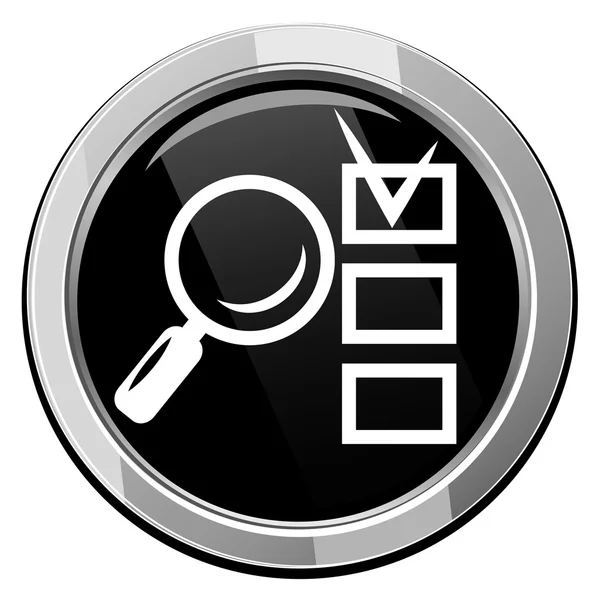 Magnifying glass and checklist icon — Stock Vector