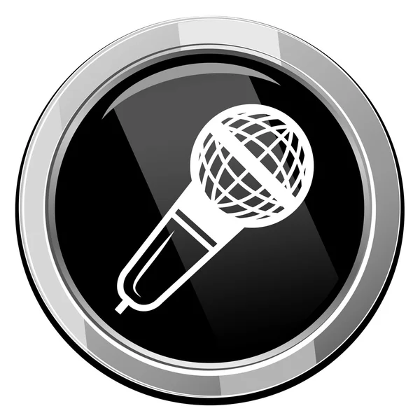 Mikrofon schwarzes Symbol — Stockvektor