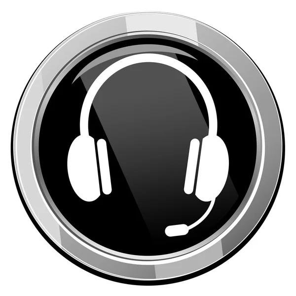 Γυαλιστερό ακουστικά εικονίδιο web — Διανυσματικό Αρχείο