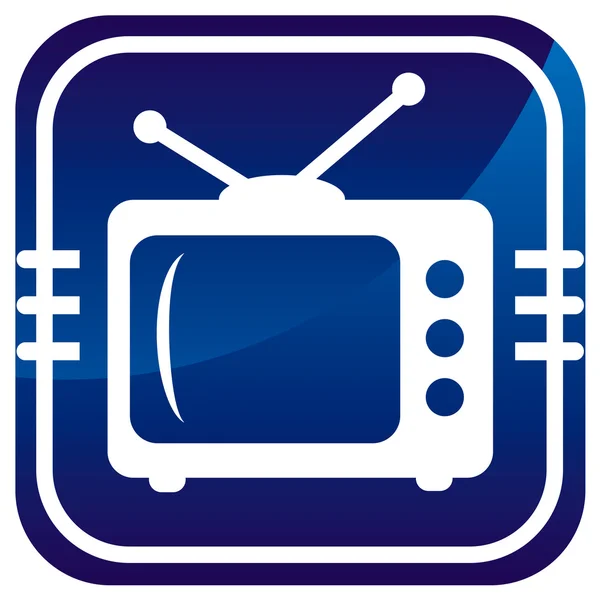 TV icono azul — Vector de stock