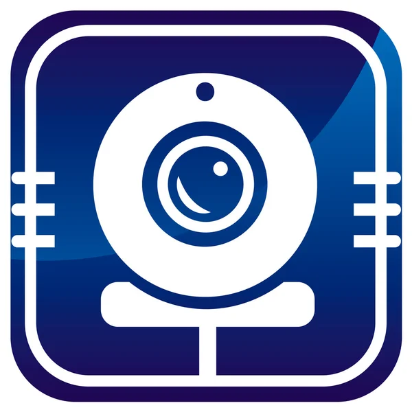 Webcam blauwe pictogram — Stockvector