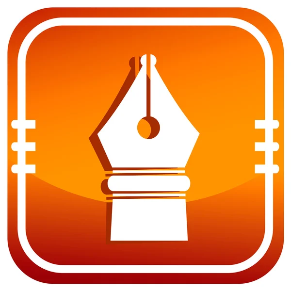 Oranje pictogram pen — Stockvector