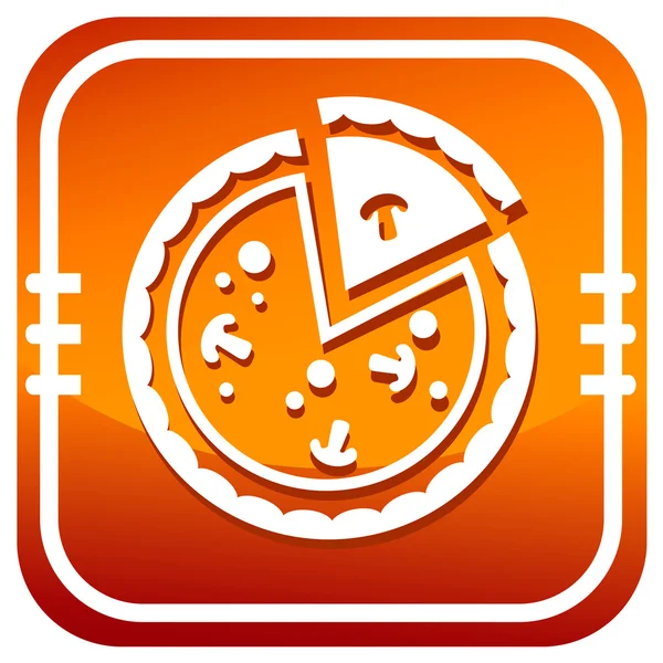 Pizza. italienisches Essen orange Symbol — Stockvektor