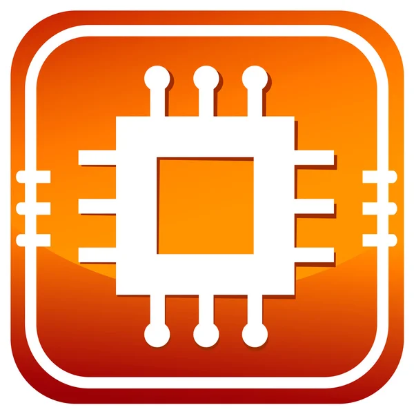 Elektronische chip oranje pictogram — Stockvector