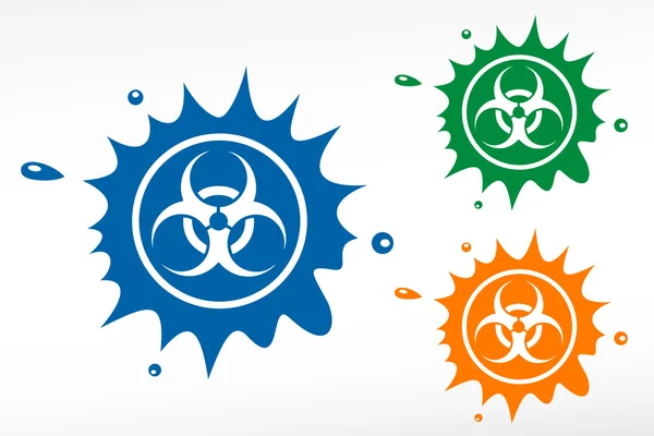 Biohazard signs. Color blob — Stock Vector