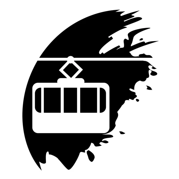 Chemin de câble funiculaire Icône vectorielle isolé — Image vectorielle