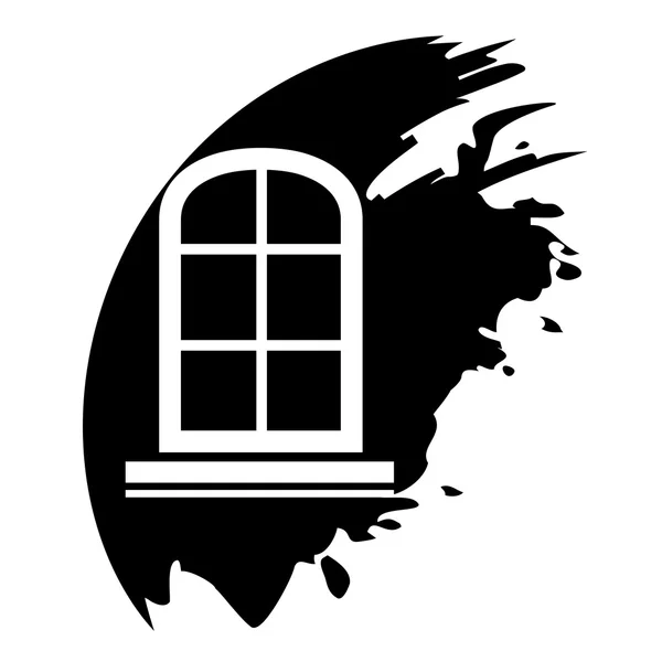 Marco de la ventana - Vector icono negro aislado — Archivo Imágenes Vectoriales