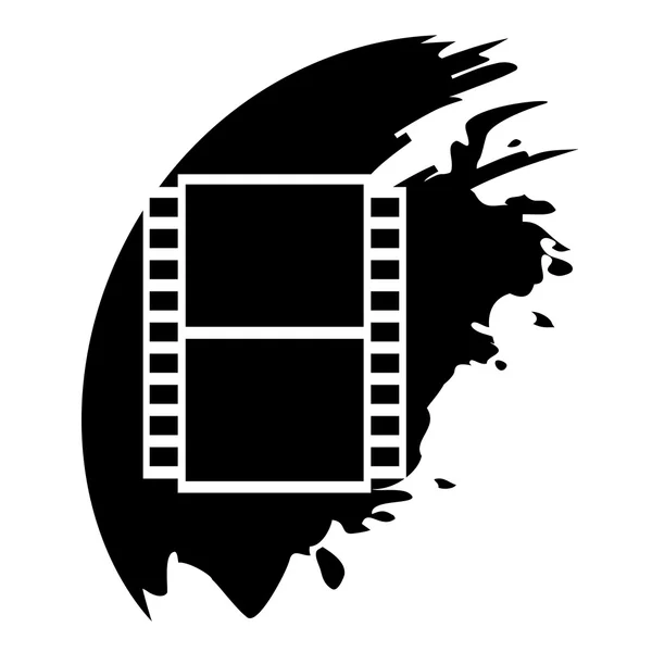 Icono negro de película. Cámara de cine — Vector de stock