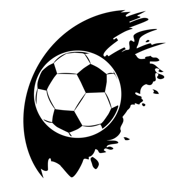 Vector pelota de fútbol en negro blob — Vector de stock