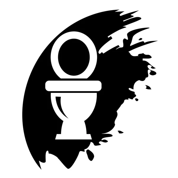 WC symbool, vector pictogram. Zwarte vlek — Stockvector