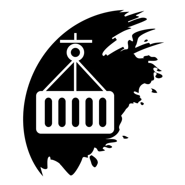 Symbole logistique, tache noire — Image vectorielle