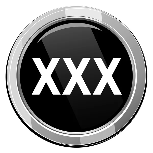 XXX icono negro — Vector de stock