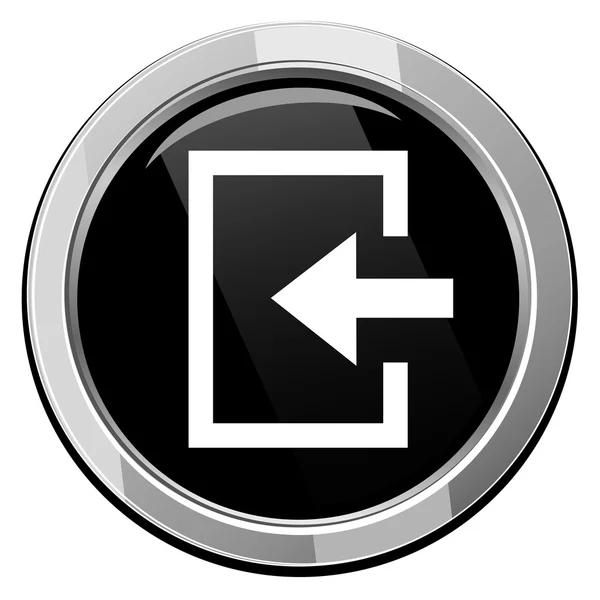 Enter- icono redondo negro — Vector de stock