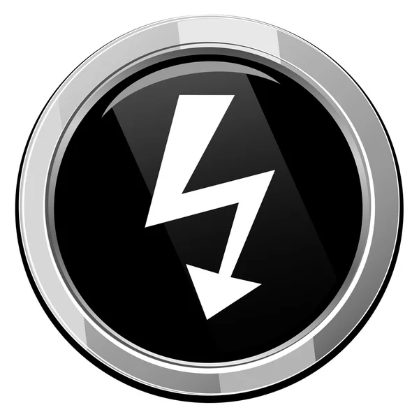 Lightning círculo preto ícone da web brilhante —  Vetores de Stock