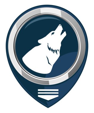 Icon wolf howling at the moon clipart