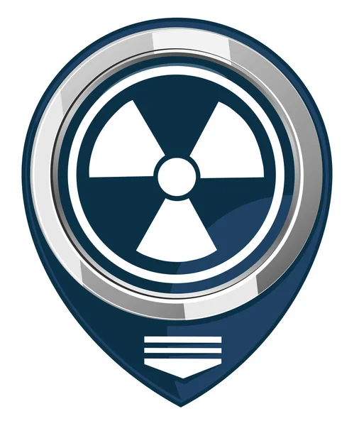 Ponteiro de mapa vetorial radioativo —  Vetores de Stock