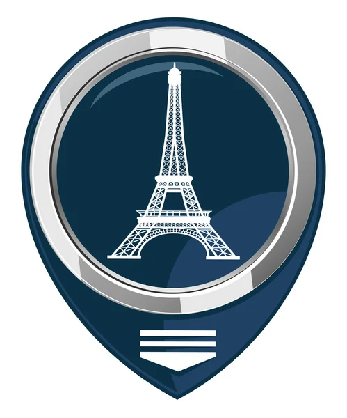 Wieża Eiffel w Paryż, Francja - mapa wskaźnik — Wektor stockowy