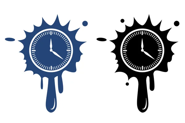 时钟-孤立的污点图标 — 图库矢量图片