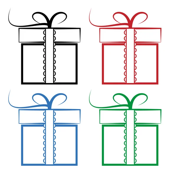 Renkli hediye kutusu sembollerinin vektör kümesi