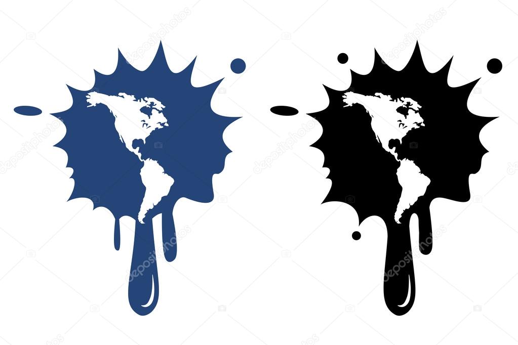Americas map vector blue and black icon