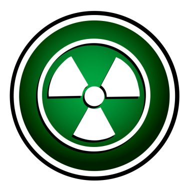 Radyoaktif vektör yeşil yuvarlak simge