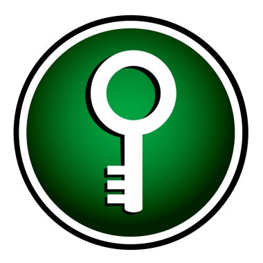 Anahtar - yuvarlak yeşil simge