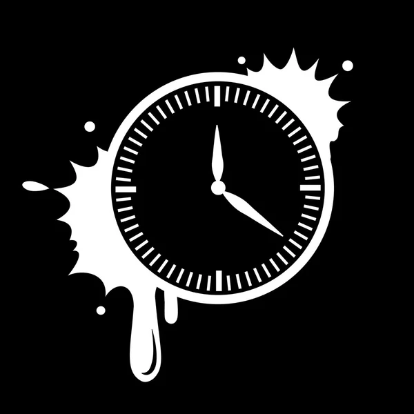 Reloj sobre fondo negro — Vector de stock