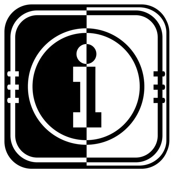 Panneau d'information - sur bouton noir et blanc — Image vectorielle