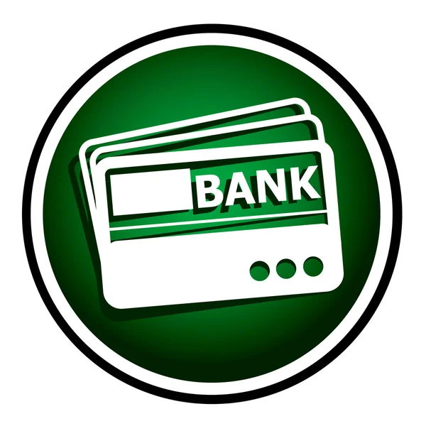 Cartão de crédito, vetor, ícone redondo verde — Vetor de Stock
