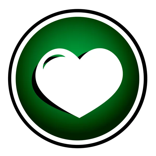 Órgano humano. Corazón - icono redondo verde — Archivo Imágenes Vectoriales