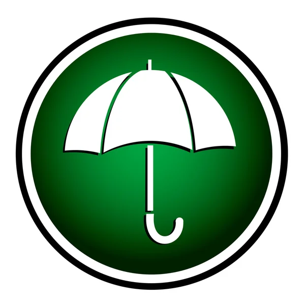 Paraply - rund grön ikon — Stock vektor