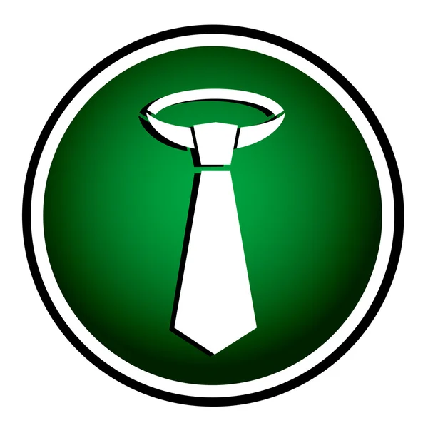 Kravat - yuvarlak yeşil simge — Stok Vektör