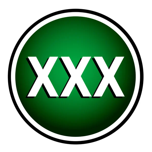 XXX ronda icono verde — Vector de stock