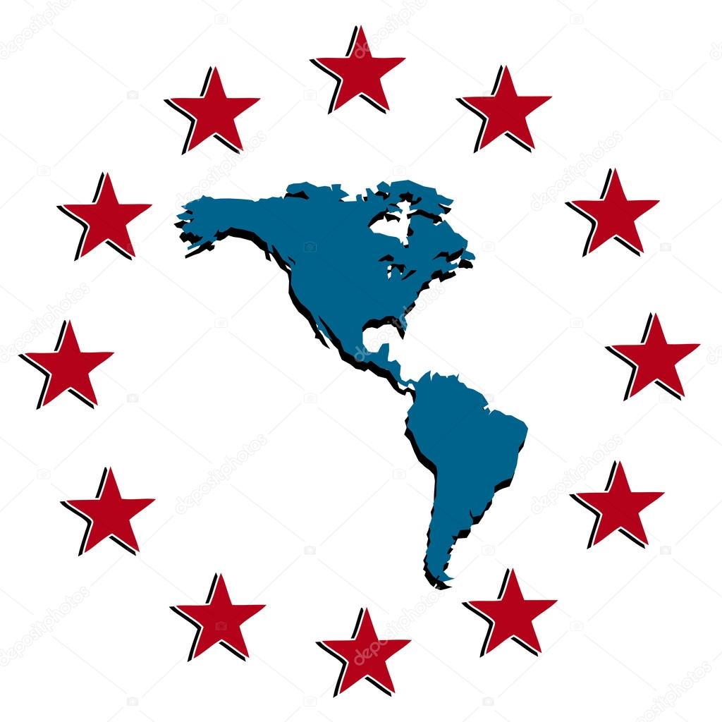 Americas map vector icon