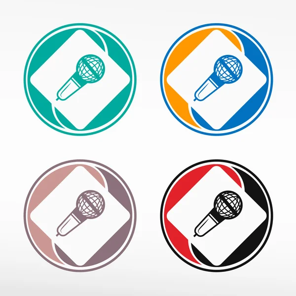 Microphone round icon. — Stock Vector