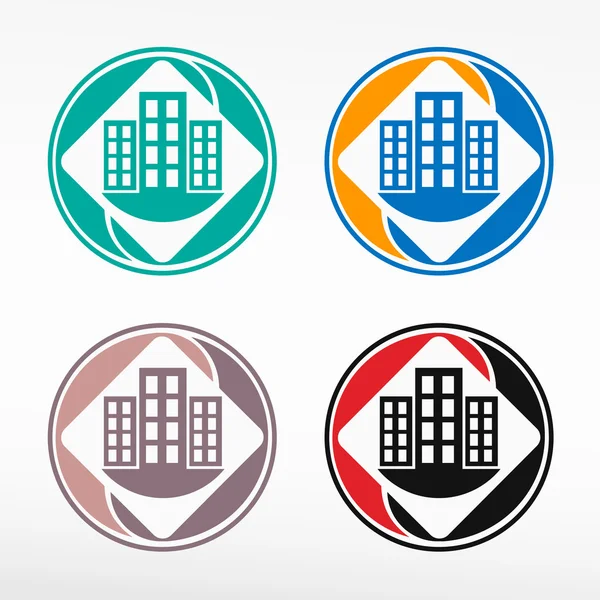 City buildings icon. — Stock Vector