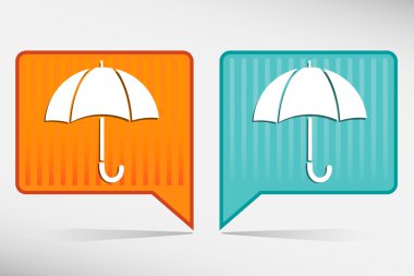 Şemsiye - turuncu ve mavi işaretçi