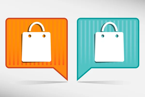 Διάνυσμα τσάντα για ψώνια πορτοκαλί και μπλε δείκτη — Διανυσματικό Αρχείο