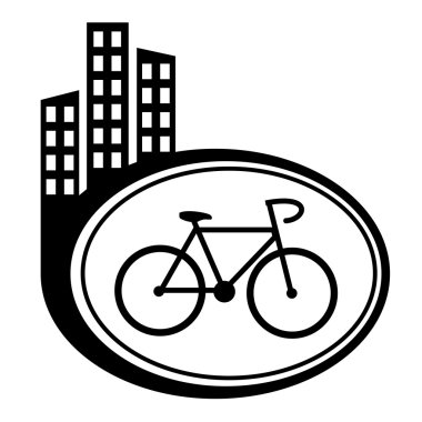 Bisiklet siyah şehir simgesi