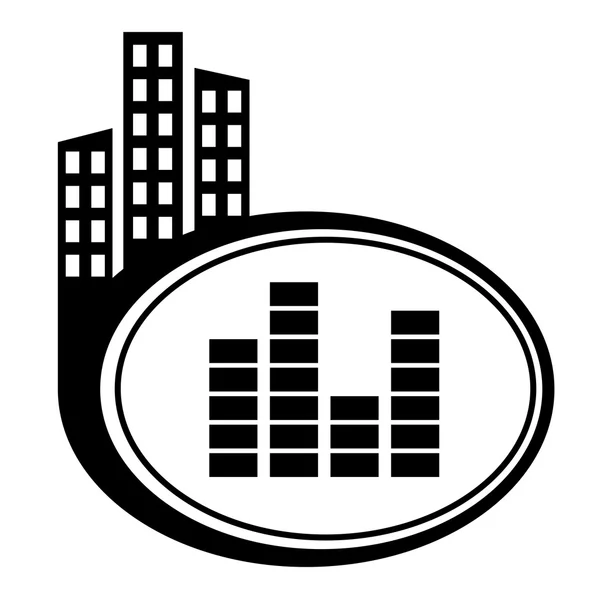 Pointeur de ville de contrôle sonore — Image vectorielle