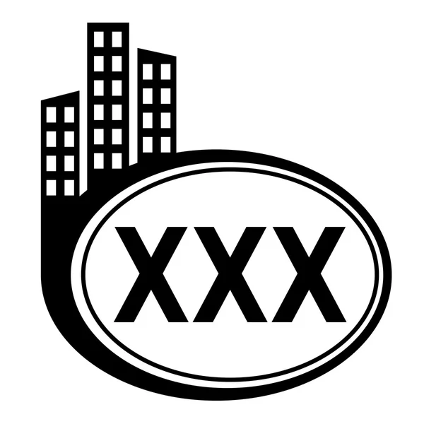 XXX icono de la ciudad negra — Vector de stock